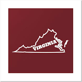 Virginia Outline Text Posters and Art